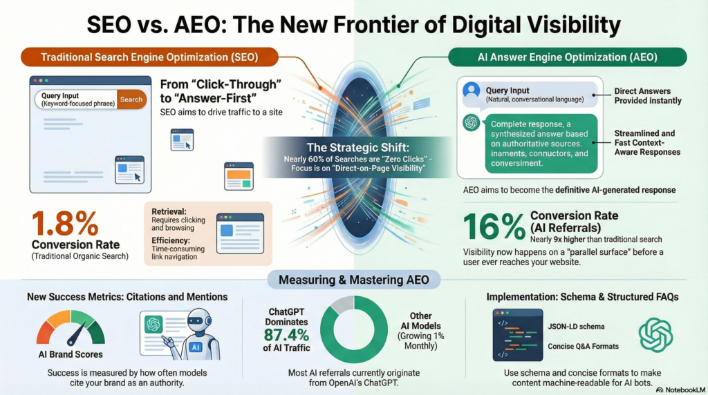 SEO vs. AEO Digital Visibility